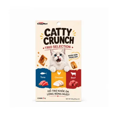 Bánh thưởng cho mèo Catty Crunch vị gà bò & cá ngừ